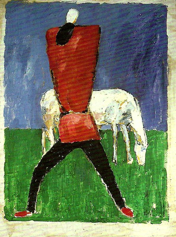 Kazimir Malevich peasant and horse Spain oil painting art